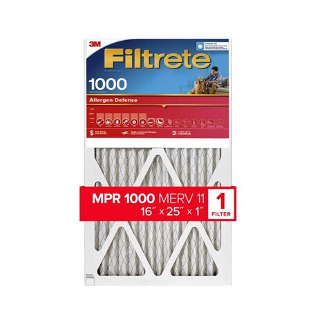Scotch Filtrete 16 in. W X 25 in. H X 1 in. D 11 MERV Pleated Allergen Air Filter 1 pk 9801-4